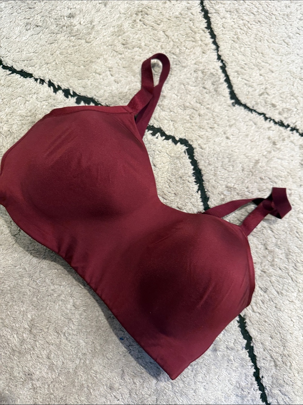 knix L + Seamless Burgundy Wireless T-Shirt Bra